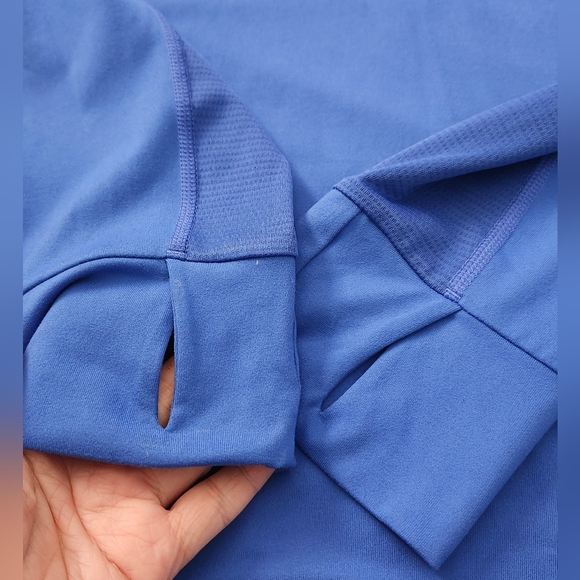 Adidas Blue Climalite 1\4 Zip Sweatshirt Long Sleeve Mock Neck, men's Size L - Picture 6 of 12